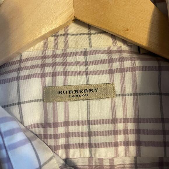 Burberry Men's Dress Button Down Plaid Shirt Size Large Made in USA - Picture 3 of 11